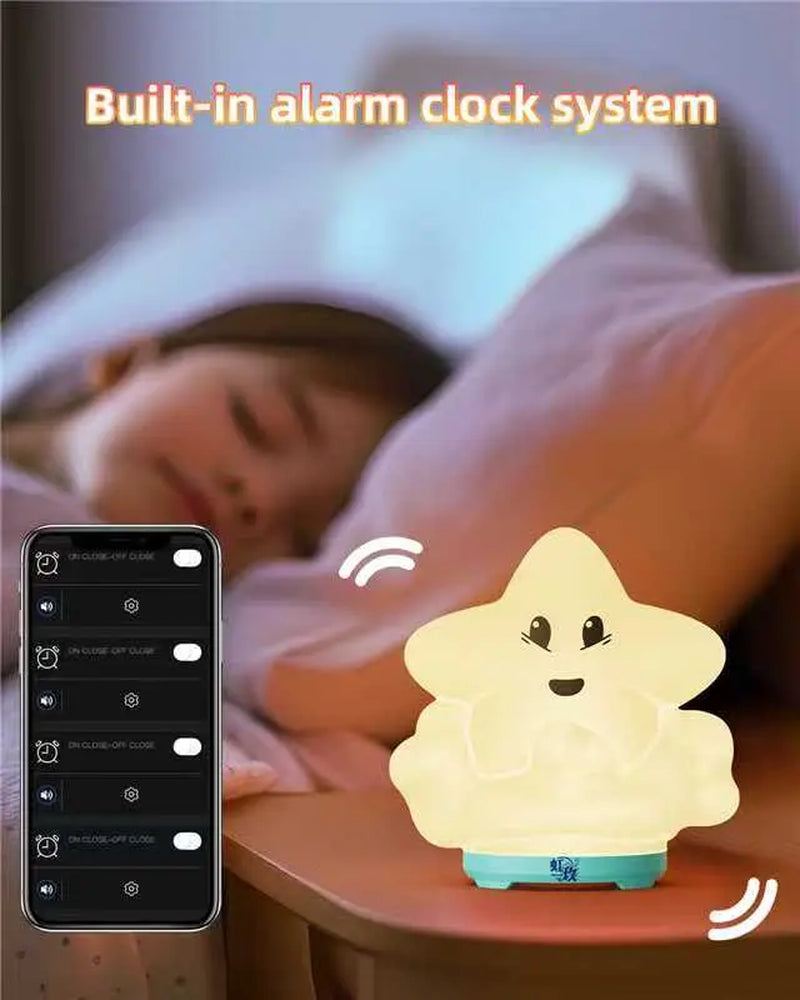 Cute Bluetooth Night Light with App Control - Stepless Dimming, Timer, Colorful Lighting, Bluetooth Music, Ideal for Kids’ Bedrooms & Gift Giving