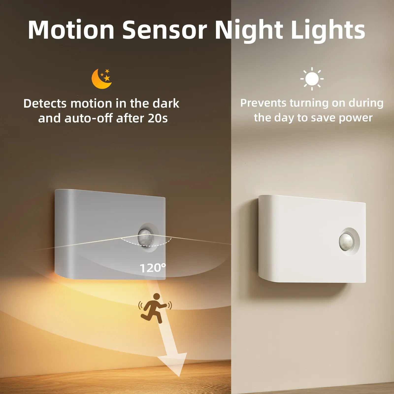 EZVALO 6 Pack Motion Sensor Night Lights, Smart Sync Stair Lights with 1500Mah Rechargeable Battery, Magnetic Dimmable Wall Lights, LED Nightlight for Hallway, Stairs, Bedroom, Barhroom, Kitchen, Family, Kids, Parents, Night Walk Safety, Rental-Friendly
