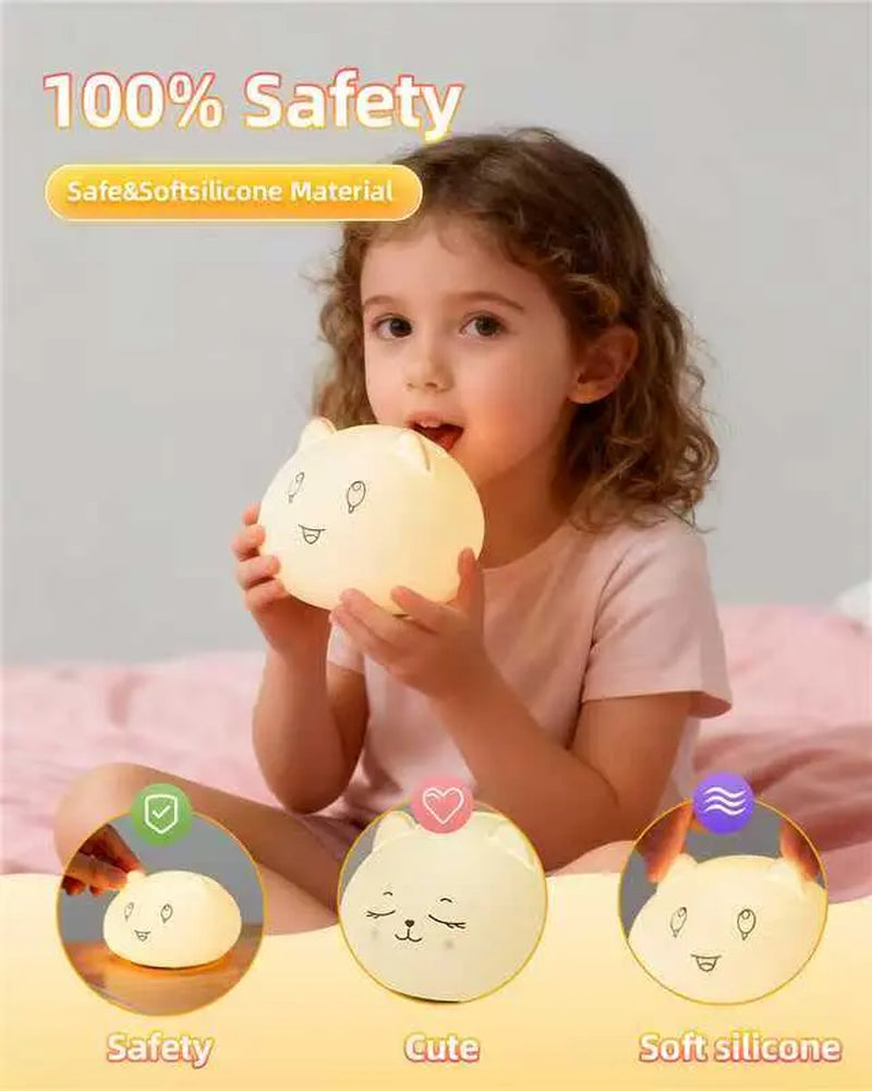 Cute Bluetooth Night Light with App Control - Stepless Dimming, Timer, Colorful Lighting, Bluetooth Music, Ideal for Kids’ Bedrooms & Gift Giving
