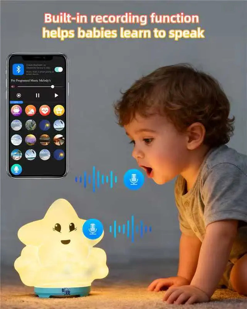 Cute Bluetooth Night Light with App Control - Stepless Dimming, Timer, Colorful Lighting, Bluetooth Music, Ideal for Kids’ Bedrooms & Gift Giving