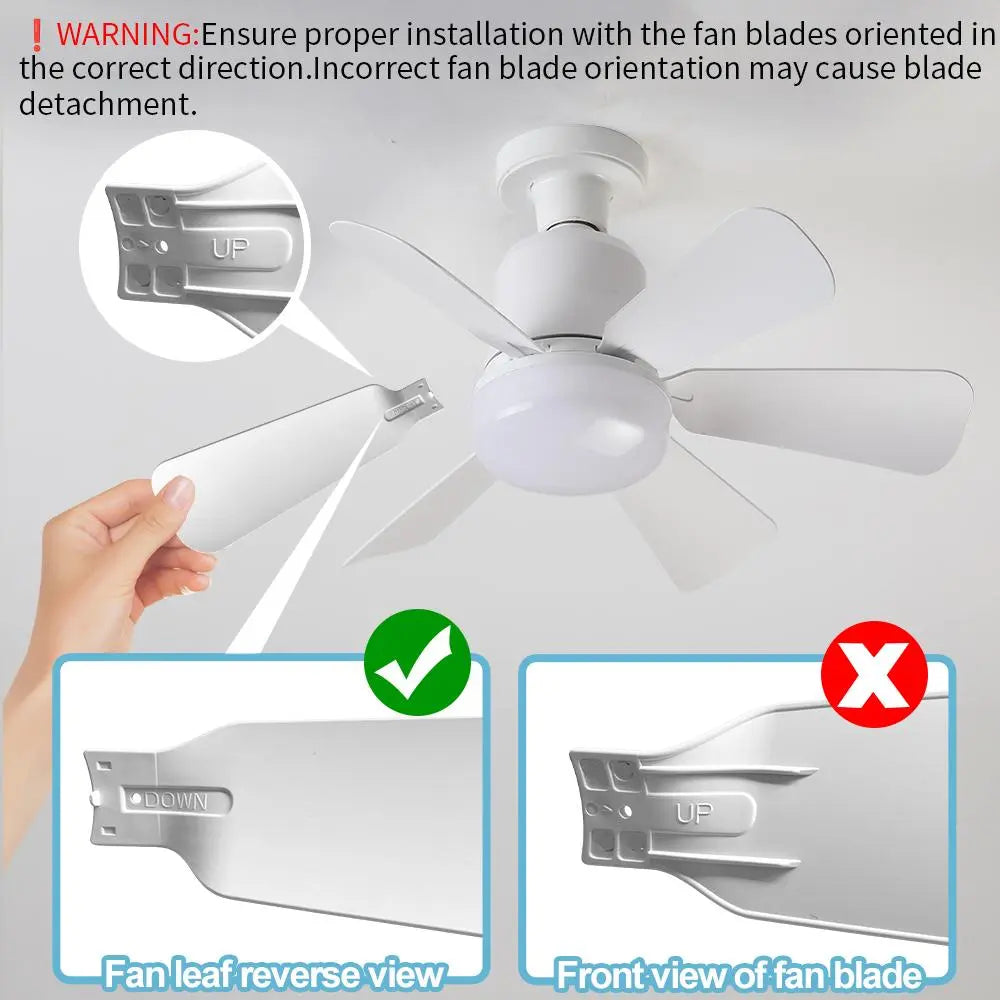 Ceiling Fan Light with Remote Control, E27 3-Speed Adjustable Fan Light, Indoor Lighting for Living Room, Bedroom, Kitchen, Ceiling Lights, Lighting Fixture