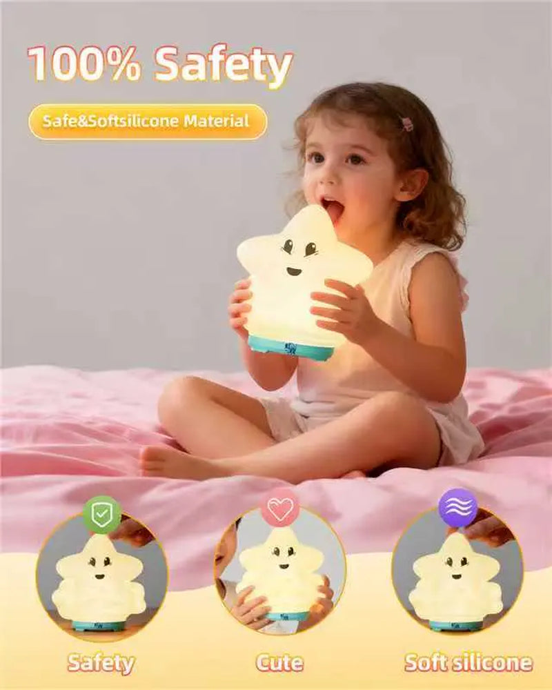 Cute Bluetooth Night Light with App Control - Stepless Dimming, Timer, Colorful Lighting, Bluetooth Music, Ideal for Kids’ Bedrooms & Gift Giving
